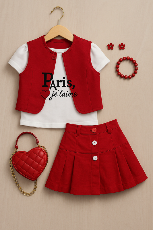 3-piece skirt with coat